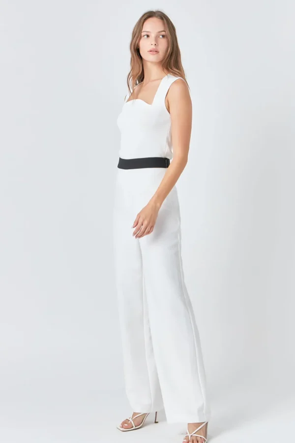 ENDLESS ROSE Pants | Tops*- Contrast band Relaxed Pants OFFWHITE