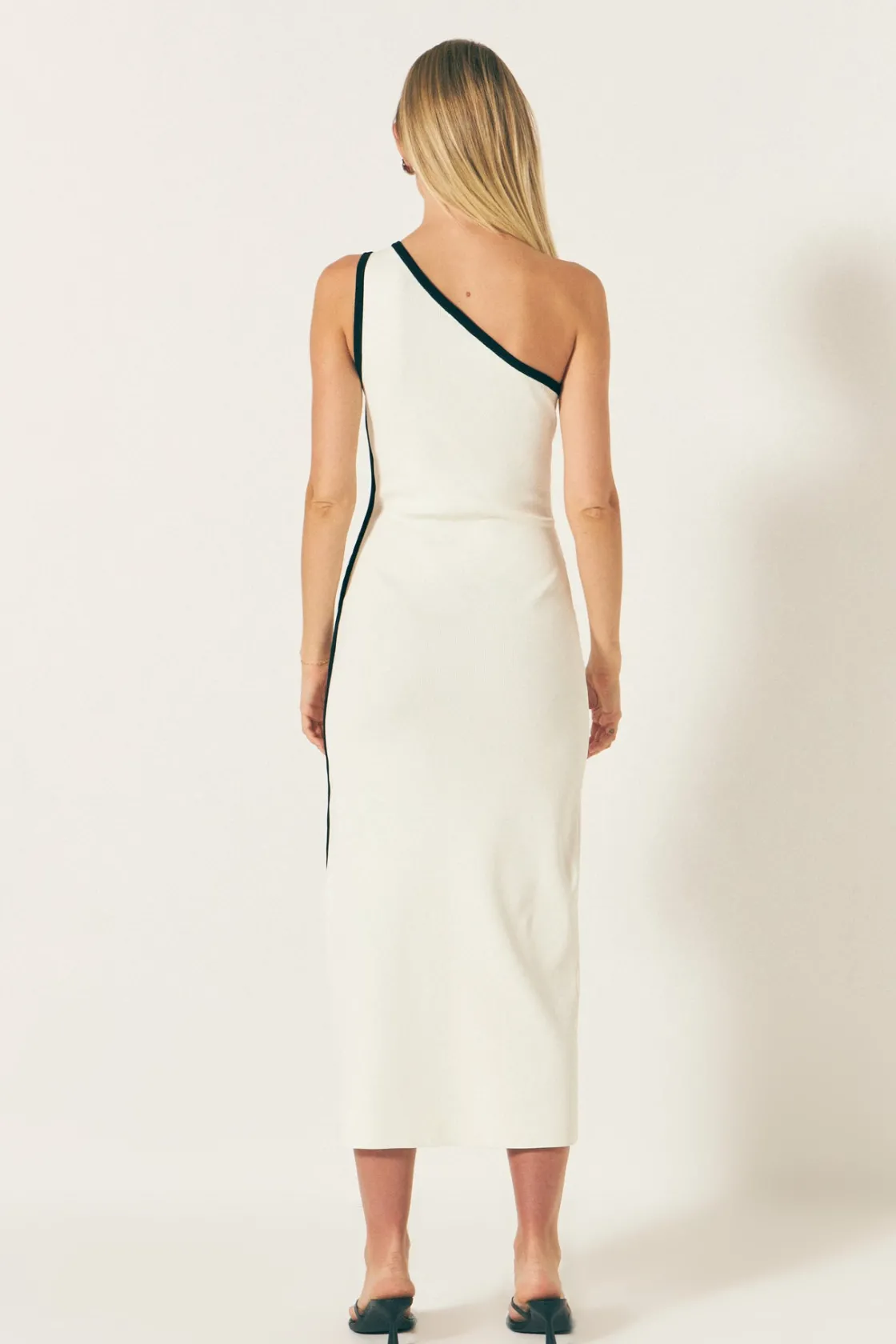 endless_rose__contrast_bi_2-3.webp ENDLESS ROSE One Shoulder | Sweaters & Knits*- Contrast Binding Maxi Dress WHITE/BLACK