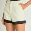 ENDLESS ROSE Matching Sets | Shorts & Skorts*- Contrast Satin Shorts IVORY