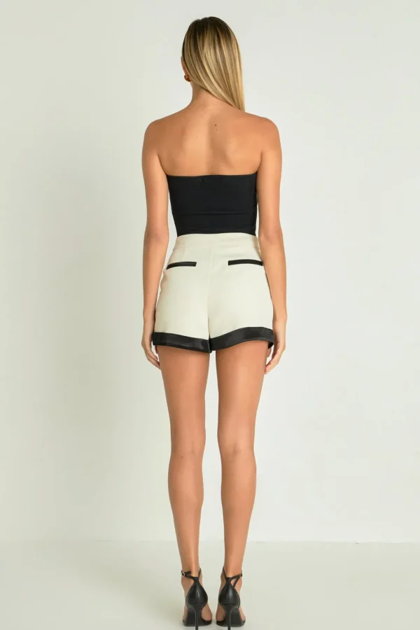 ENDLESS ROSE Matching Sets | Shorts & Skorts*- Contrast Satin Shorts IVORY