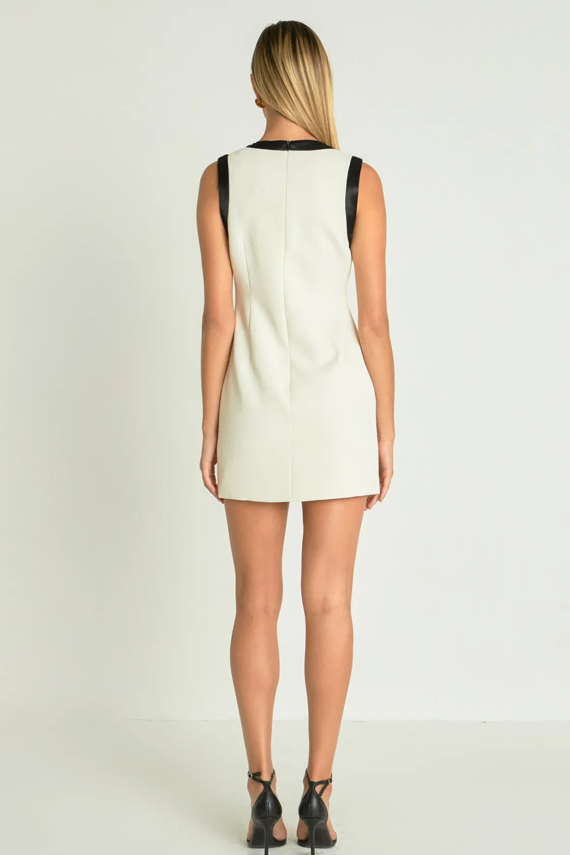 endless_rose__contrast_sa_2.webp ENDLESS ROSE Tops*- Contrast Satin Mini Dress IVORY
