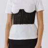 ENDLESS ROSE Tops*- Corset Contrast T-shirt OFFWHITE/BLACK