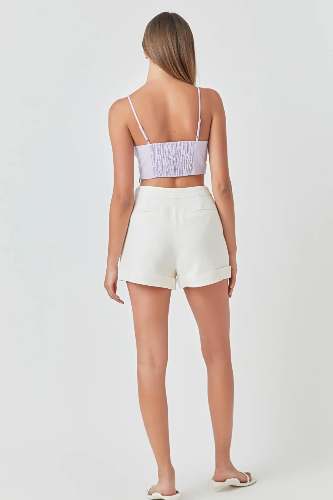 endless_rose__corset_ruch_2.webp ENDLESS ROSE Tops*- Corset Ruched Linen Top LAVENDER