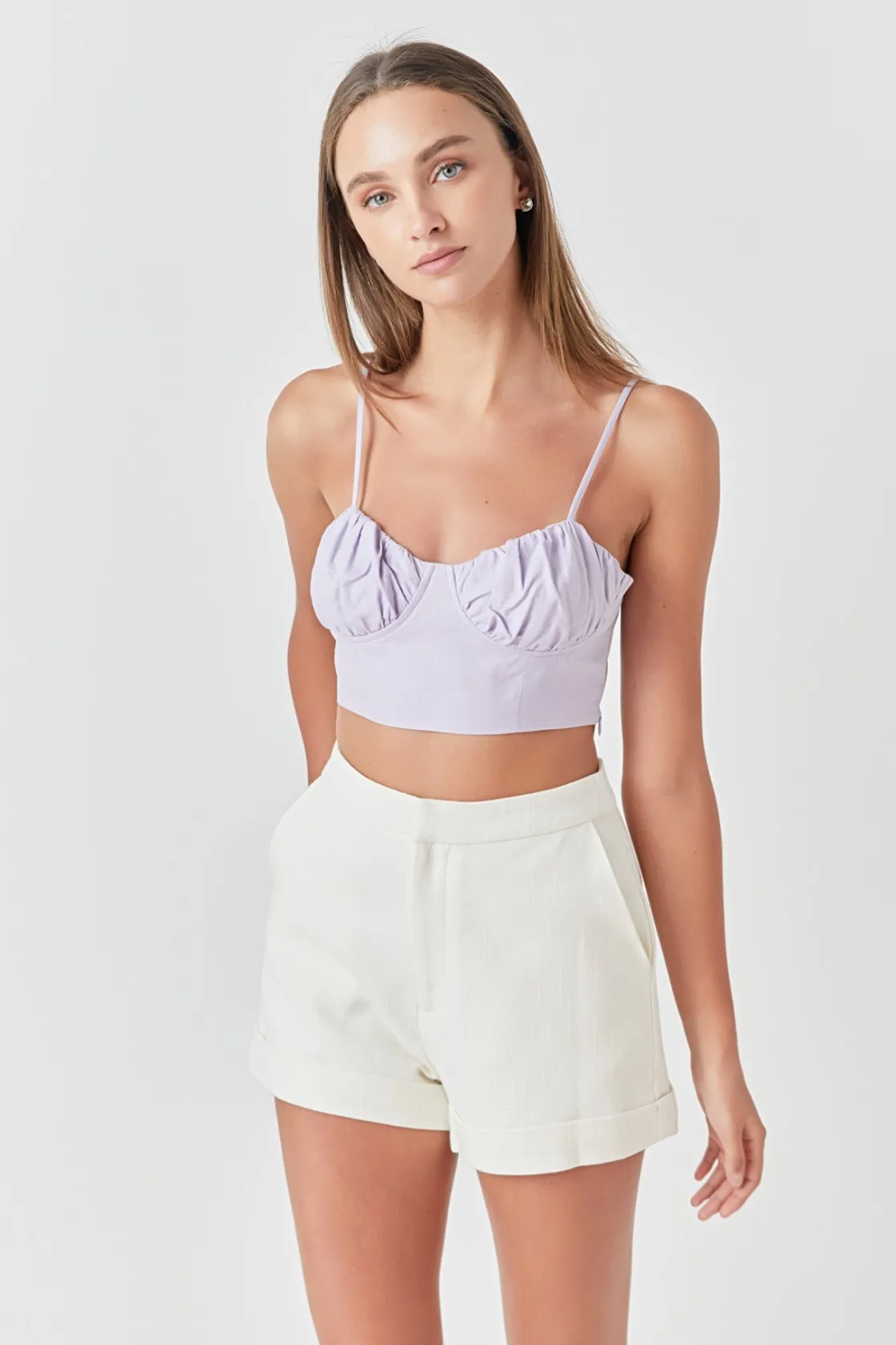 endless_rose__corset_ruch_3.webp ENDLESS ROSE Tops*- Corset Ruched Linen Top LAVENDER