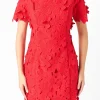 ENDLESS ROSE Lace Dresses | Floral Dresses*- Cotton Floral Lace Mini Dress RED