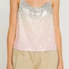 ENDLESS ROSE Tops*- Cowl Neck Embroidered Sequin Blouse MULTI