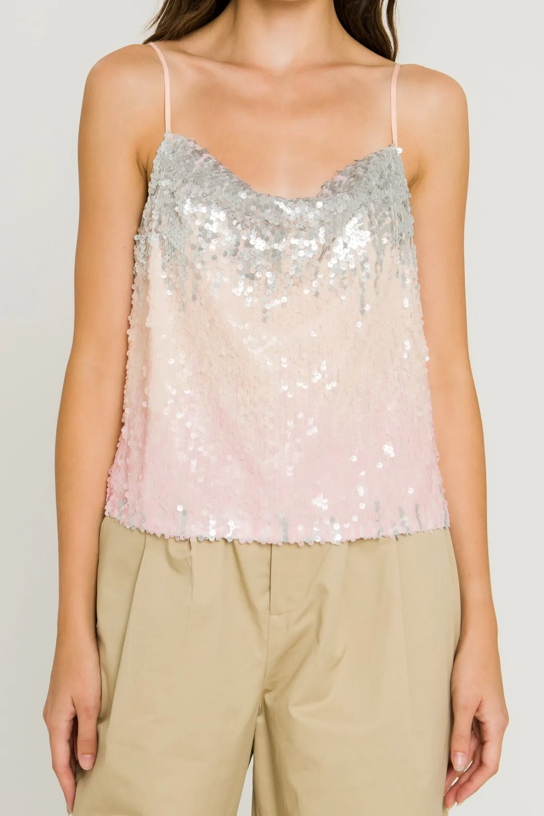 endless_rose__cowl_neck_e_0.webp ENDLESS ROSE Tops*- Cowl Neck Embroidered Sequin Blouse MULTI