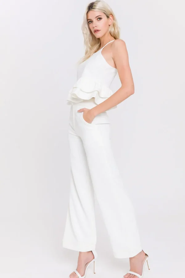 ENDLESS ROSE Tops*- Crepe Crop Top WHITE