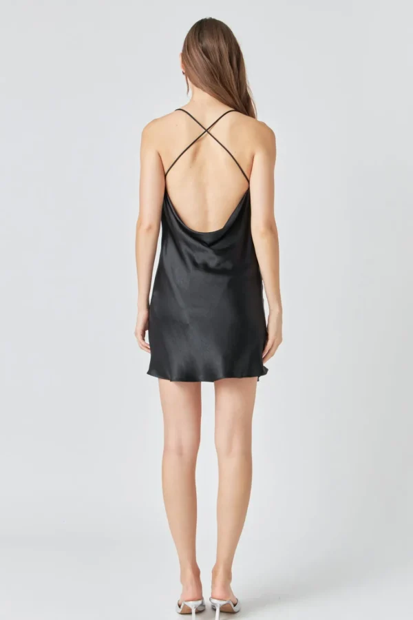 ENDLESS ROSE Little Black Dress | Tops*- Criss Cross Slip Dress BLACK
