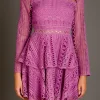 ENDLESS ROSE Lace Dresses | Tops*- Crochet Lace Mini Dress ORCHID