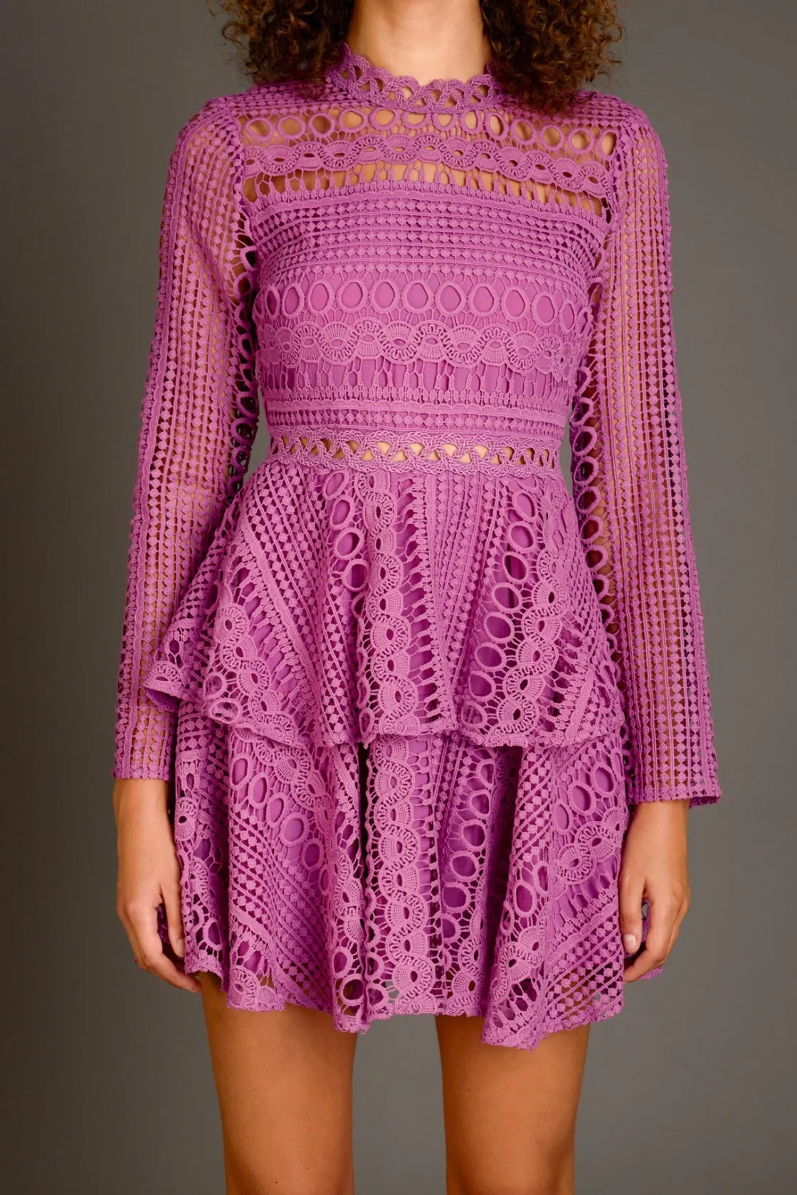 endless_rose__crochet_lac_0.webp ENDLESS ROSE Lace Dresses | Tops*- Crochet Lace Mini Dress ORCHID