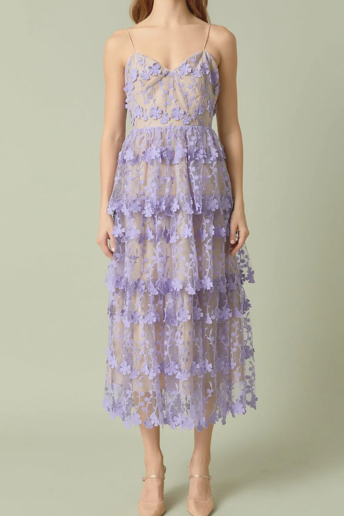 endless_rose__crochet_lay_0.webp ENDLESS ROSE Floral Dresses | Tops*- Crochet Layered Midi Dress