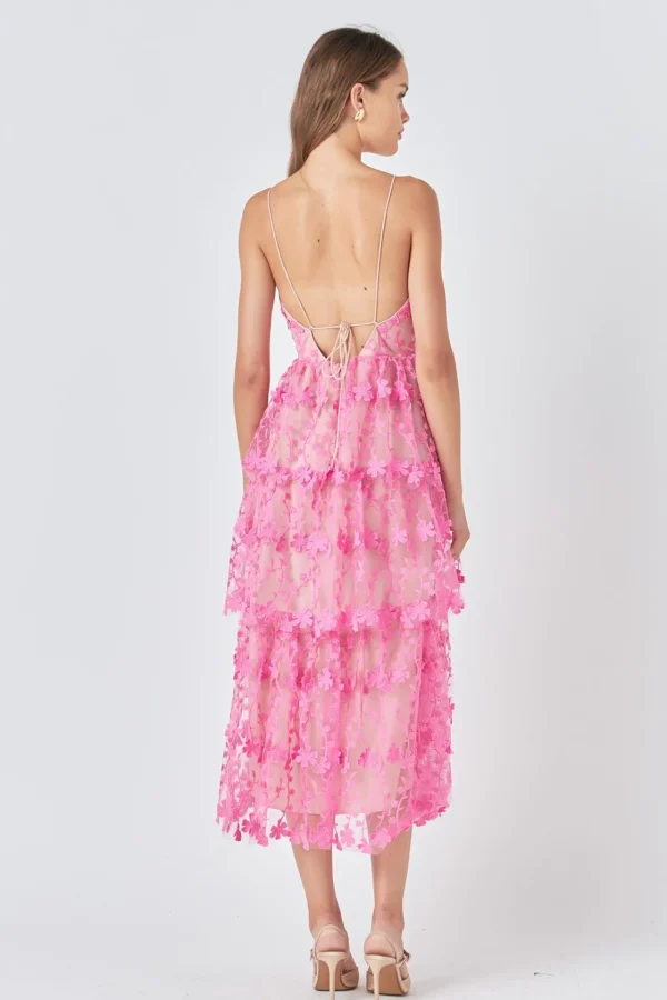 ENDLESS ROSE Floral Dresses | Tops*- Crochet Layered Midi Dress