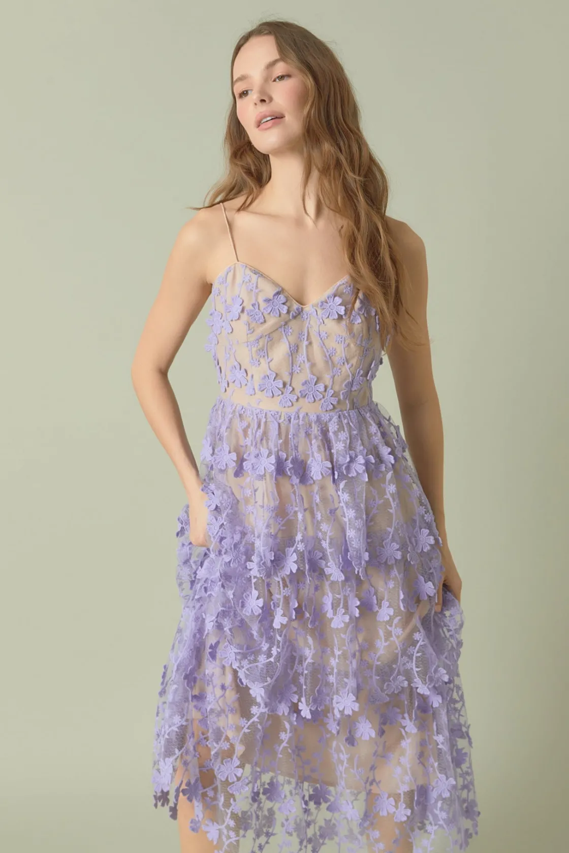 endless_rose__crochet_lay_3.webp ENDLESS ROSE Floral Dresses | Tops*- Crochet Layered Midi Dress
