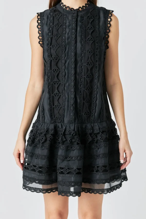 ENDLESS ROSE White Dresses | Little Black Dress*- Crochet Mini Dress