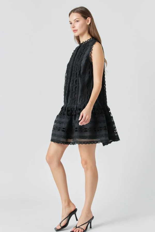 ENDLESS ROSE White Dresses | Little Black Dress*- Crochet Mini Dress