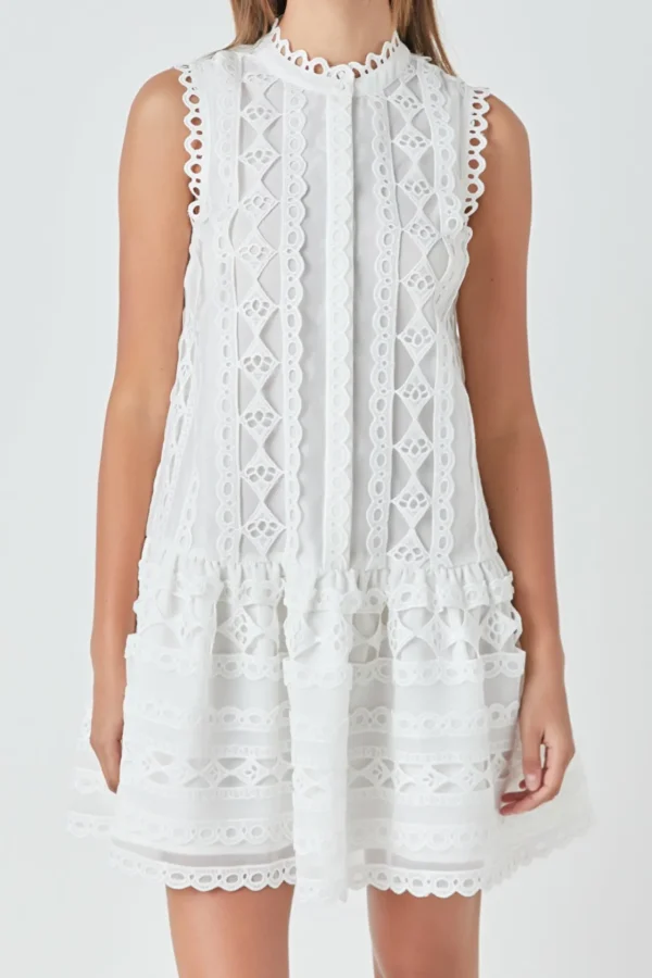 ENDLESS ROSE White Dresses | Little Black Dress*- Crochet Mini Dress