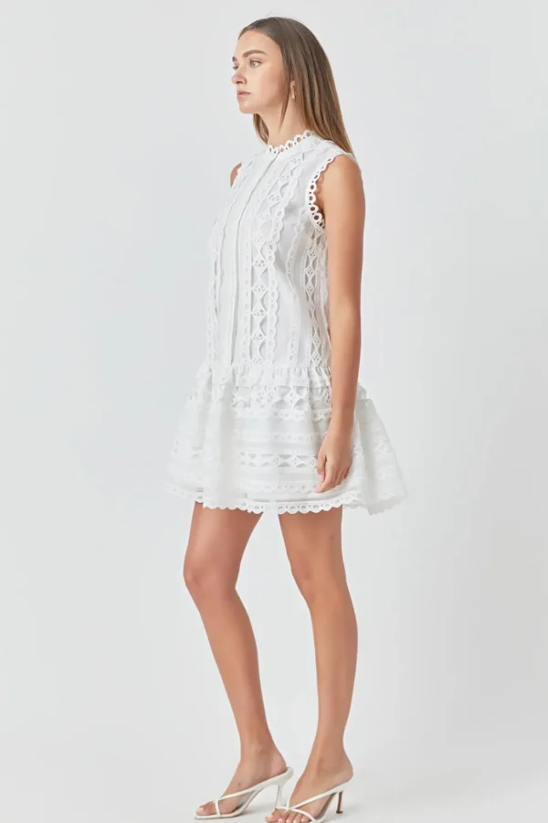 ENDLESS ROSE White Dresses | Little Black Dress*- Crochet Mini Dress