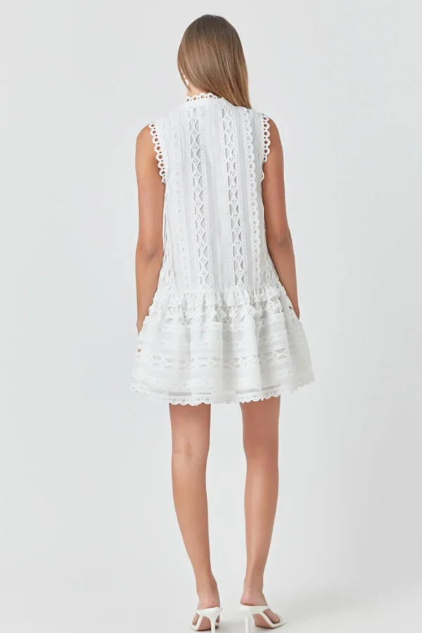 ENDLESS ROSE White Dresses | Little Black Dress*- Crochet Mini Dress