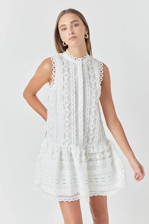 ENDLESS ROSE White Dresses | Little Black Dress*- Crochet Mini Dress
