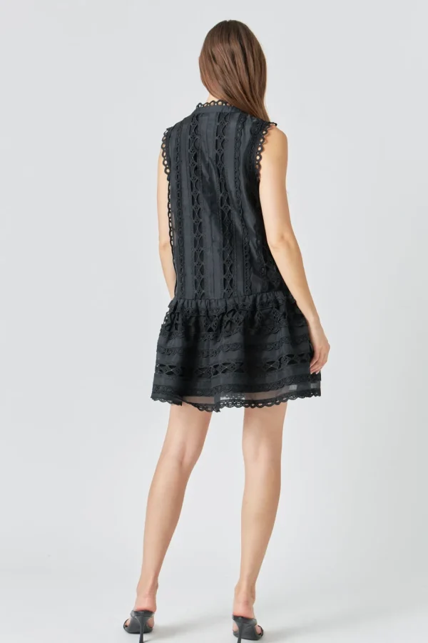 ENDLESS ROSE White Dresses | Little Black Dress*- Crochet Mini Dress