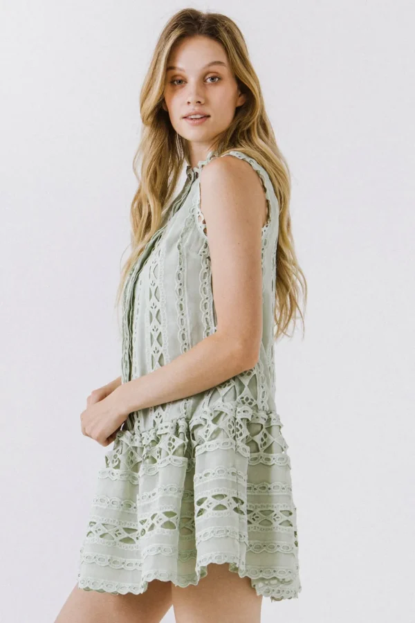 ENDLESS ROSE White Dresses | Little Black Dress*- Crochet Mini Dress