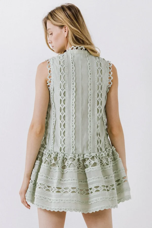 ENDLESS ROSE White Dresses | Little Black Dress*- Crochet Mini Dress