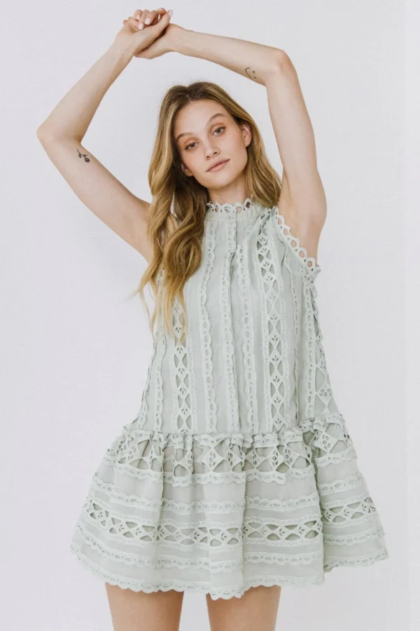 ENDLESS ROSE White Dresses | Little Black Dress*- Crochet Mini Dress