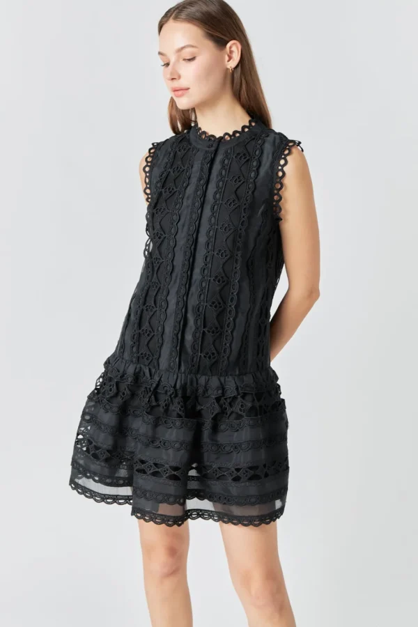 ENDLESS ROSE White Dresses | Little Black Dress*- Crochet Mini Dress