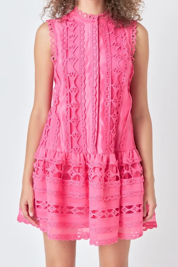 ENDLESS ROSE White Dresses | Little Black Dress*- Crochet Mini Dress