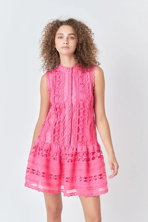 ENDLESS ROSE White Dresses | Little Black Dress*- Crochet Mini Dress