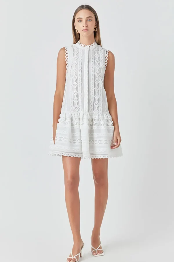 ENDLESS ROSE White Dresses | Little Black Dress*- Crochet Mini Dress