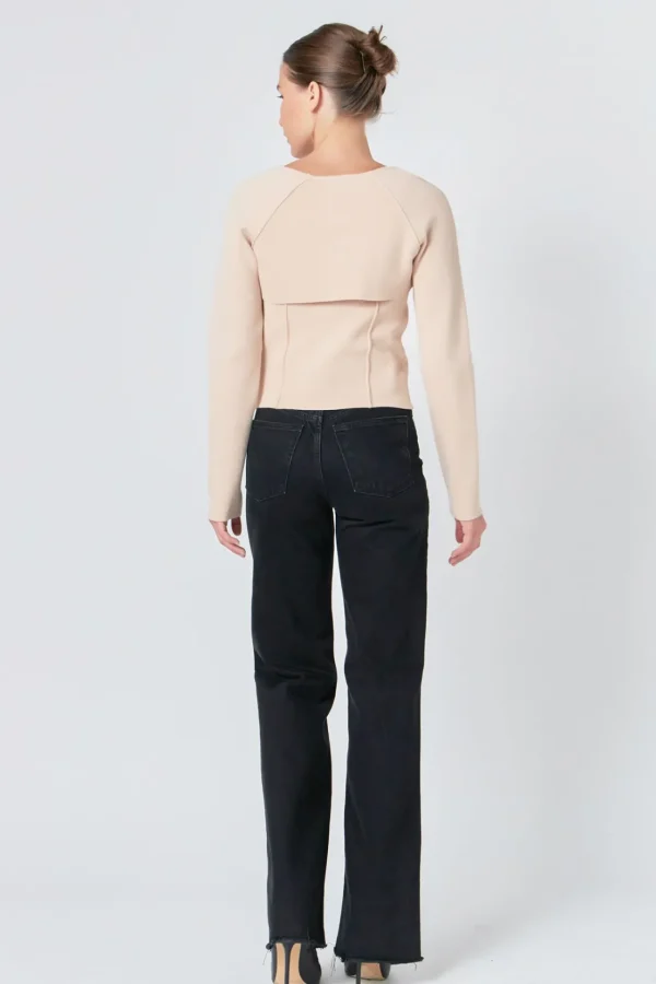ENDLESS ROSE Sweaters & Knits | Tops*- Cropped 2 Piece set Sweater IVORY