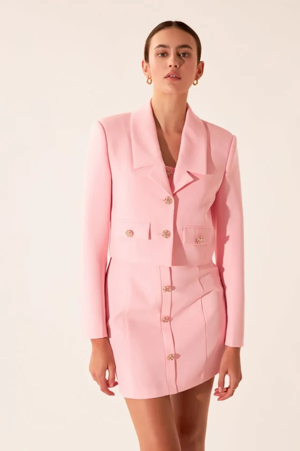ENDLESS ROSE Matching Sets | Blazers*- Cropped Blazer PINK