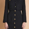 ENDLESS ROSE Matching Sets | Jackets & Coats*- Cropped Buttoned Tweed Jacket BLACK