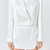 ENDLESS ROSE Jackets & Coats | Blazers*- Cropped Double Breast Blazer WHITE