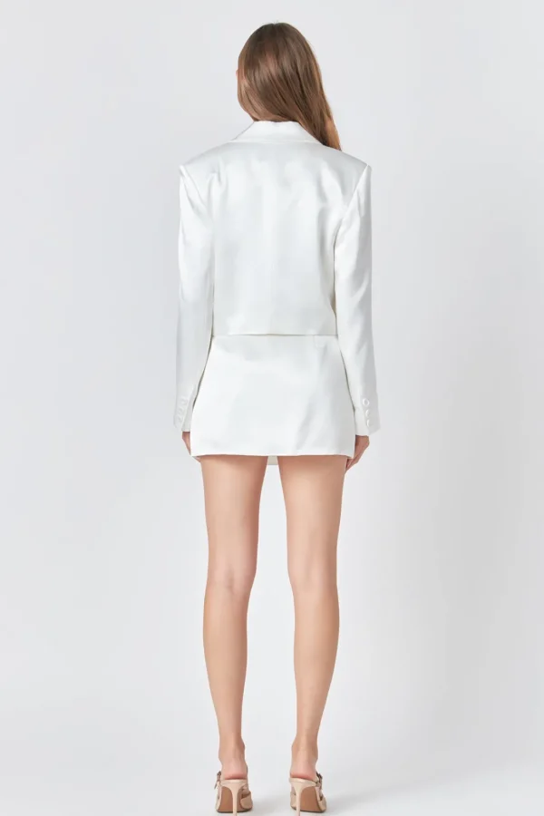 ENDLESS ROSE Jackets & Coats | Blazers*- Cropped Double Breast Blazer WHITE