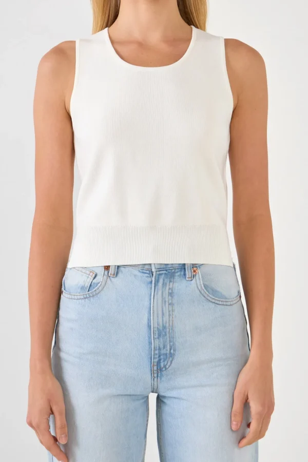 ENDLESS ROSE Tops*- Cropped Knit Top