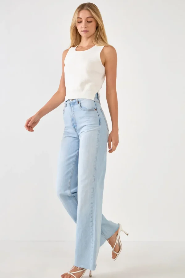 ENDLESS ROSE Tops*- Cropped Knit Top