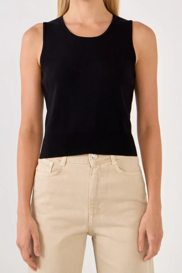 ENDLESS ROSE Tops*- Cropped Knit Top