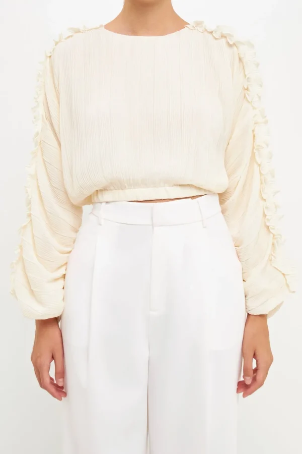 ENDLESS ROSE Shirts & Blouses | Tops*- Cropped Plisse Blouse