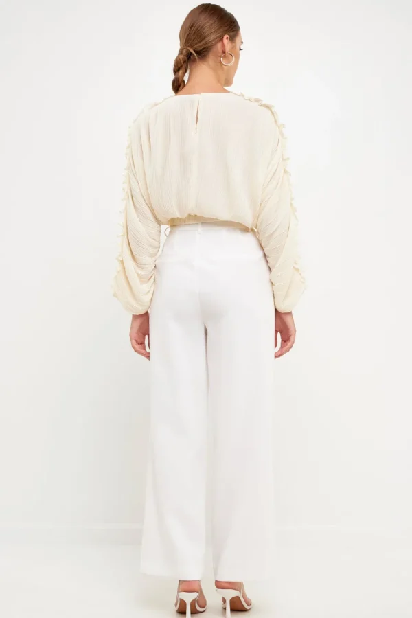 ENDLESS ROSE Shirts & Blouses | Tops*- Cropped Plisse Blouse