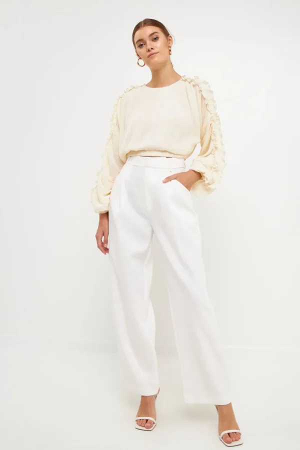 ENDLESS ROSE Shirts & Blouses | Tops*- Cropped Plisse Blouse