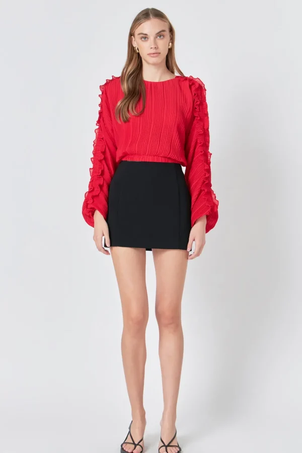 ENDLESS ROSE Shirts & Blouses | Tops*- Cropped Plisse Blouse