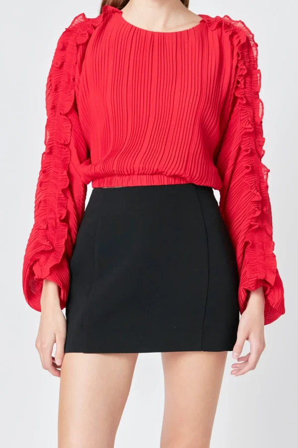ENDLESS ROSE Shirts & Blouses | Tops*- Cropped Plisse Blouse