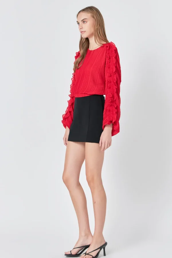 ENDLESS ROSE Shirts & Blouses | Tops*- Cropped Plisse Blouse