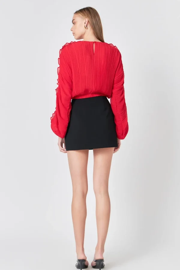ENDLESS ROSE Shirts & Blouses | Tops*- Cropped Plisse Blouse