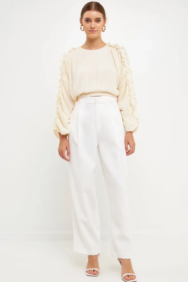 ENDLESS ROSE Shirts & Blouses | Tops*- Cropped Plisse Blouse