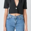 ENDLESS ROSE Blazers | Tops*- Cropped Short Sleeve Blazer