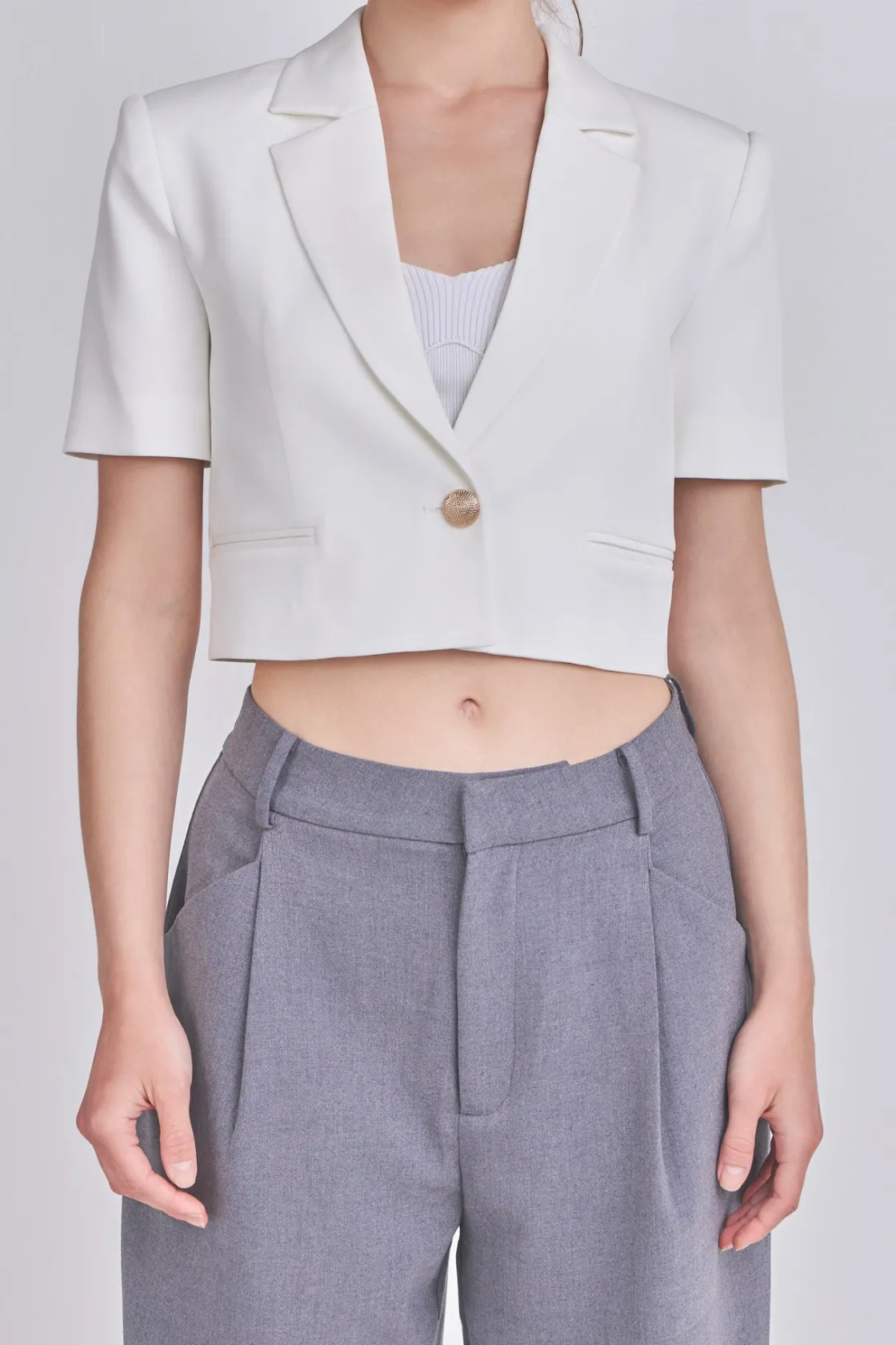 endless_rose__cropped_sho_5.webp ENDLESS ROSE Blazers | Tops*- Cropped Short Sleeve Blazer
